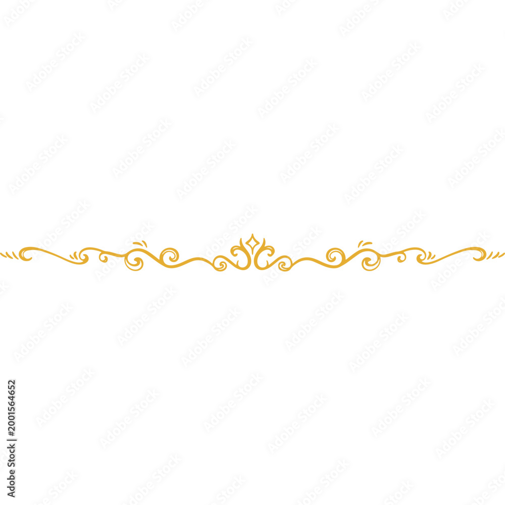 Naklejka premium Elegant Gold Ornate Decorative Divider