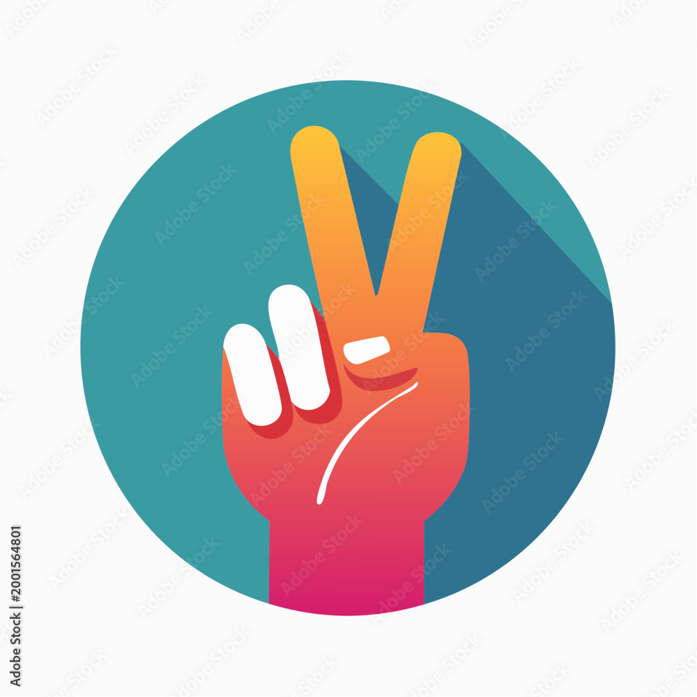 Obraz premium Peace Sign Hand Gesture Icon