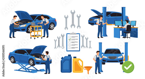 Automotive Repair Services and Maintenance for Cars at a Mechanic Workshop