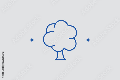 Leafy tree line icon for environmental reforestation and public park landscape identification. Ecological vector illustration for city green-zone maps and sustainability initiative reports.