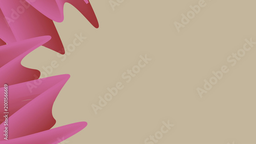 Abstract pink spiked geometric shapes with 3D gradient depth on beige background minimalist modern composition vector illustration design