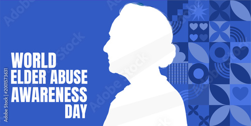 World elder abuse awareness day - banner, poster, background - vector illustration