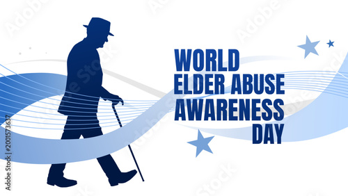 World elder abuse awareness day - banner, poster, background - vector illustration