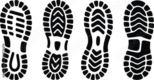 Shoe Sole Footprint Tread Pattern Tracks Vector