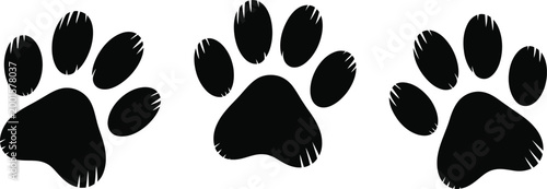 Photography Black dog cat pet paw print track step icon sign