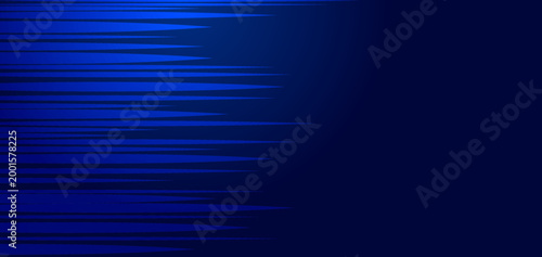Abstract dark blue background with dynamic horizontal lines fading into a deep gradient, creating a sense of speed, motion, and futuristic technology.