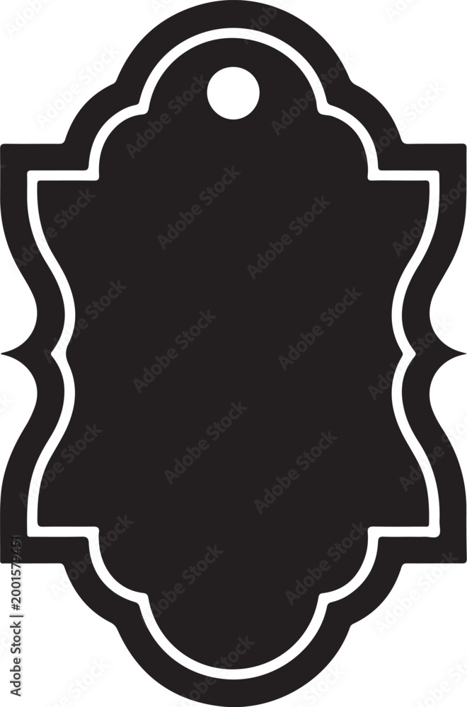 Fototapeta premium Empty Retail Tag Icon Black Minimal Design