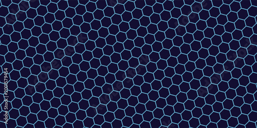 Hexagonal Abstract Technology Background. Hexagons Pattern for Hi-Tech Communication Design. Hi-tech Cyber Hexagon Sci-Fi Game Banner Grid. Vector Illustration