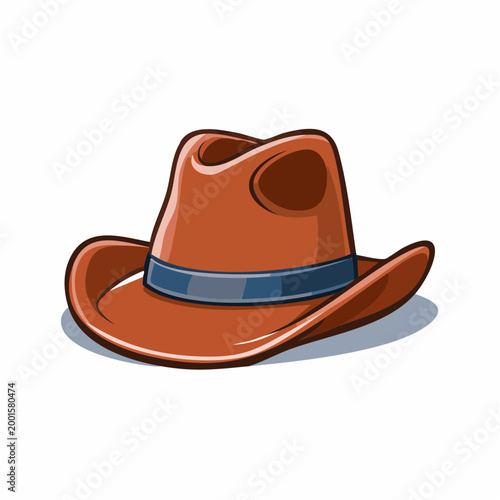 Brown Fedora Hat with Blue Band