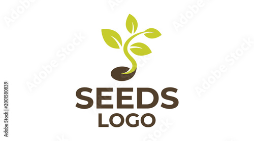 Seedling Sprouting from Seed Logo.