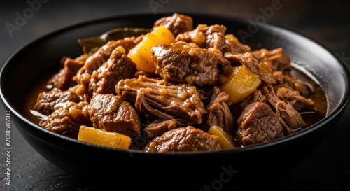 Delicious, slow-cooked pecora alla romana served in a rustic bowl
