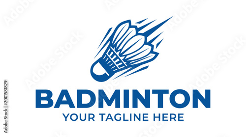 Dynamic Badminton Shuttlecock Logo Design for Sports Enthusiasts.