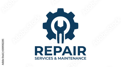Repair Services and Maintenance Gear Logo.