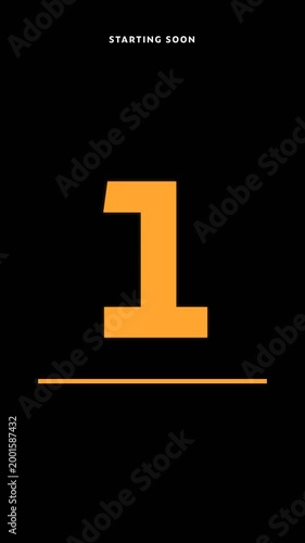Vertical Countdown Five Seconds Orange Numbers Brutalist Editorial Style for Reels Stories
