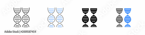 Genetic Code Symbol and Gene Research Icon Vector Illustration Editable