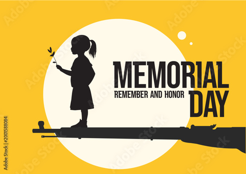 Memorial day - banner, poster, background - vector illustration