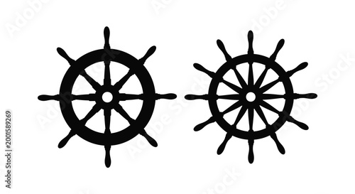 ship wheels silhouette on white background high quality professional detailed