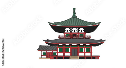 Traditional Japanese Pagoda Temple Architecture