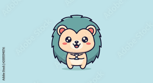 Cute Cartoon Hedgehog Character Design.