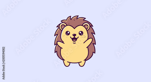 Cute Cartoon Hedgehog Character Design.