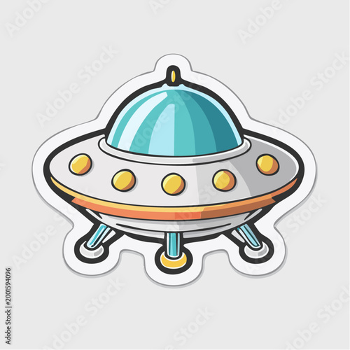 Cartoon UFO Flying Saucer Illustration