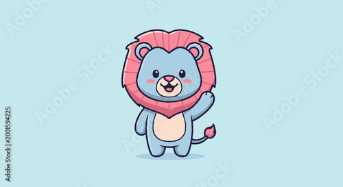 Cute Cartoon Lion Bear Character.