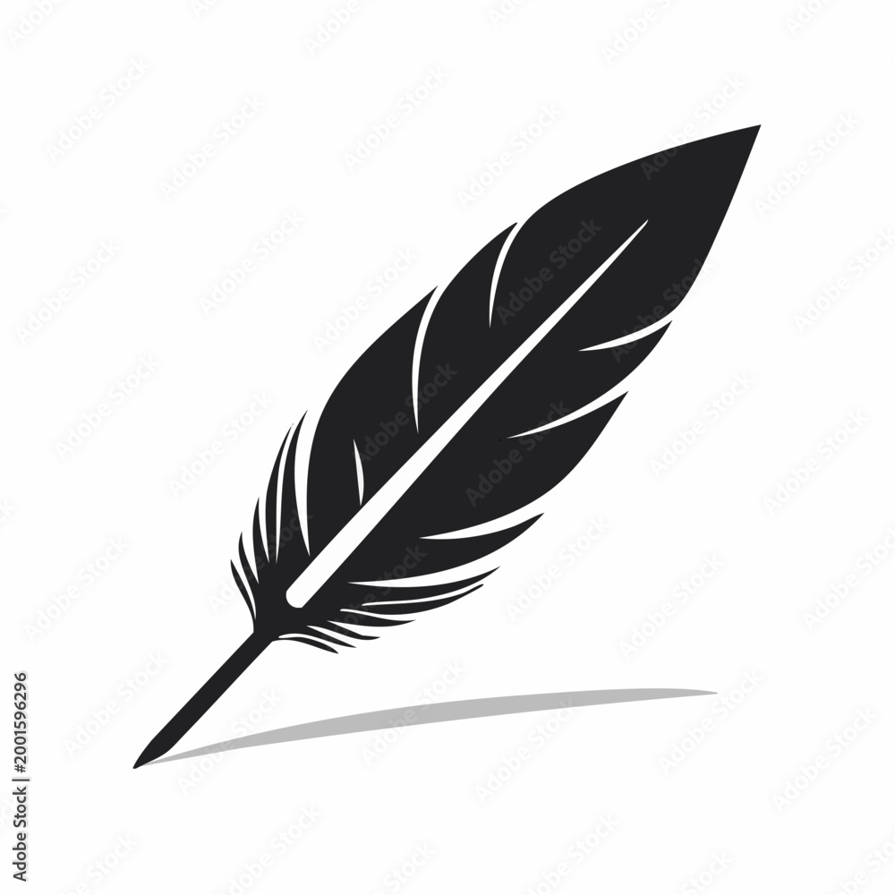 Fototapeta premium Black Feather Silhouette