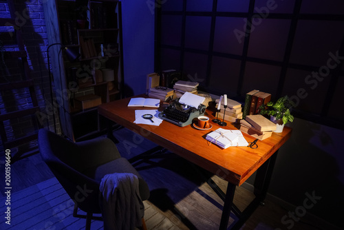 Author's workplace with vin...