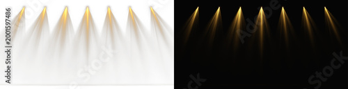 Photos Light Beams of Golden Spotlights and Warm Stage Illuminators Array for Grand Per