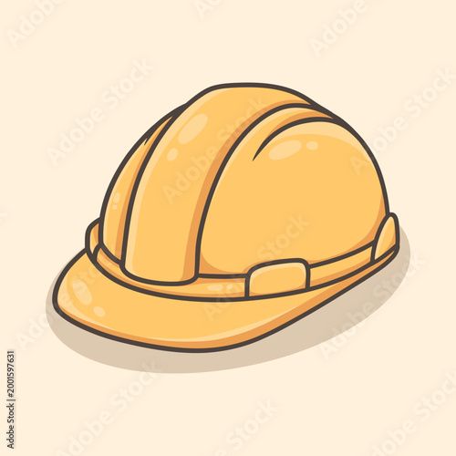 Yellow Hard Hat Illustration for icon, sticker and other uses