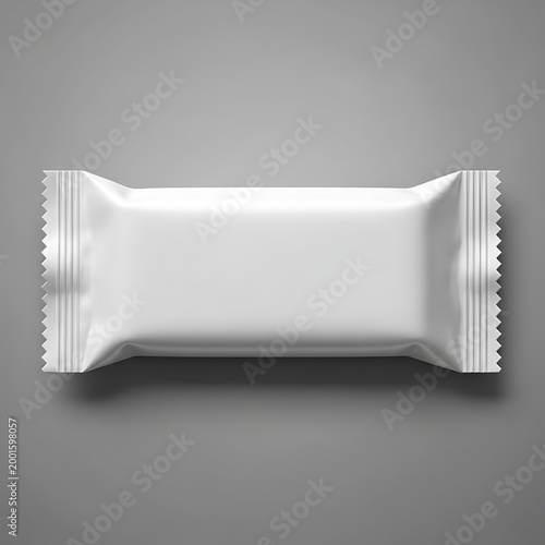A plain rectangular snack wrapper displayed against a neutral background