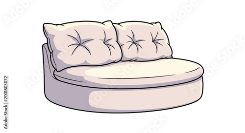 Cozy Cream Sofa with Plush Pillows - Modern Furniture