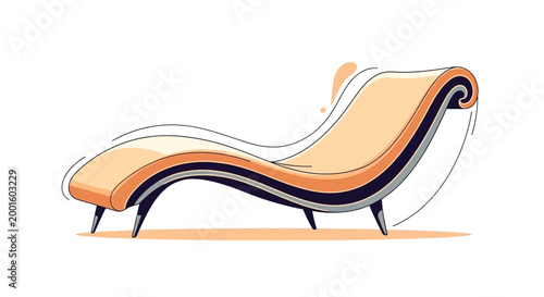 Modern chaise lounge on white background, elegant and stylish furniture design
