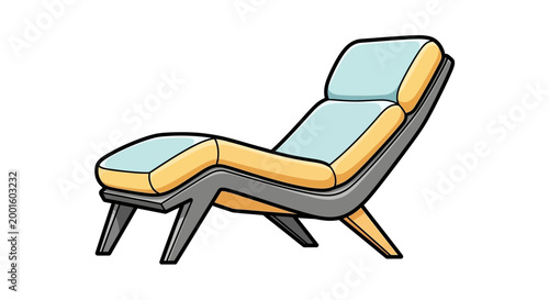 Modern Chaise Lounge Chair Illustration