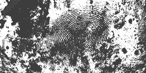 Abstract Grunge Fingerprint Texture Vector Background with Distressed Monochrome Pattern