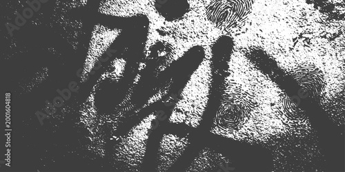 Abstract Grunge Vector Texture with Spray Paint Graffiti and Fingerprint Patterns