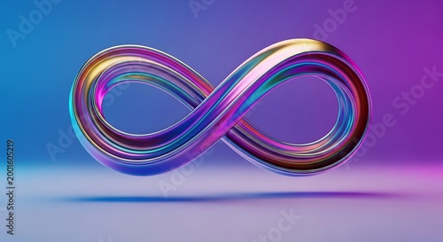 3D infinity symbol abstract futuristic tech visuals with infinity abstract geometric mathematical polished illustration minimalist gradient colorful futuristic tech visuals