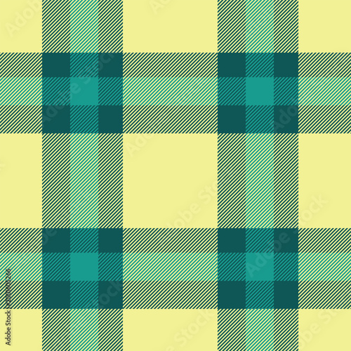 Invitation plaid background seamless, diamond vector check texture. Printout textile fabric pattern tartan in teal and lime colors.