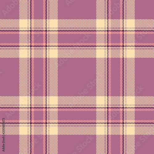 Kingdom tartan vector plaid, string textile fabric check. Figure texture background seamless pattern in pink and moccasin colors.