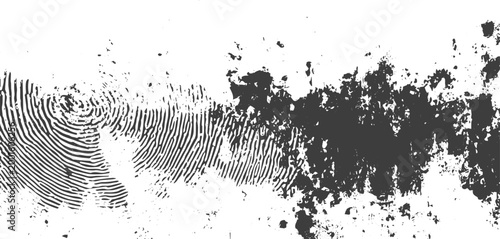 Abstract Black and White Grunge Vector Background Featuring Fingerprint Patterns and Distressed Ink Textures