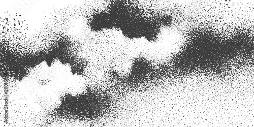 Gritty Black and White Vector Grain Texture with Speckled Noise and Distressed Stipple Effect