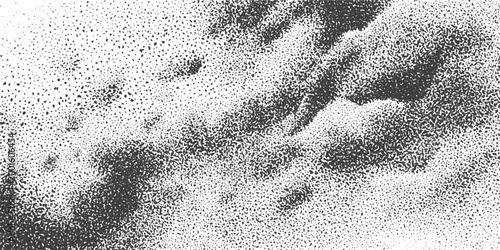 Abstract Black and White Stippled Vector Texture with Grainy Halftone Noise and Distressed Grunge Effect