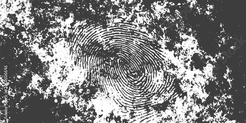 Abstract Grunge Fingerprint Vector with Distressed Texture and Monochrome Splatter Effect