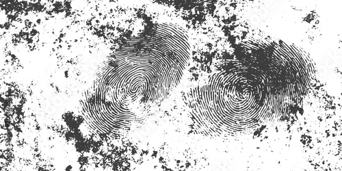 Abstract Grunge Texture Background with Distressed Fingerprints in Black and White