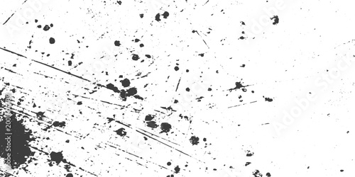 Black and White Grunge Vector Texture with Distressed Surface and Ink Splatters for Graphic Design