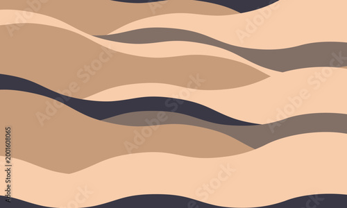Serene abstract wave pattern in earthy tones.  Perfect for backgrounds, website design, or print projects seeking a calming, minimalist aesthetic. Evokes feelings of tranquility and natural beauty.