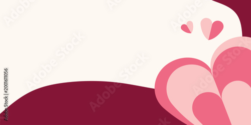 Pink hearts in various shades symbolizing love and affection.