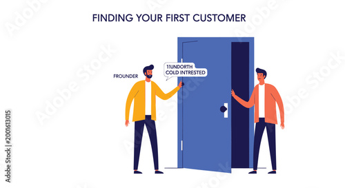 Business partnership, customer acquisition, marketing concept, vector illustration