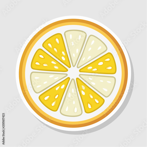 Stylized illustration of a lemon slice