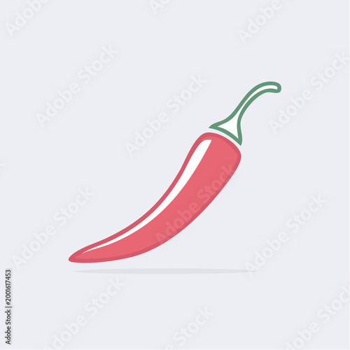 Stylized Red Chili Pepper Icon
